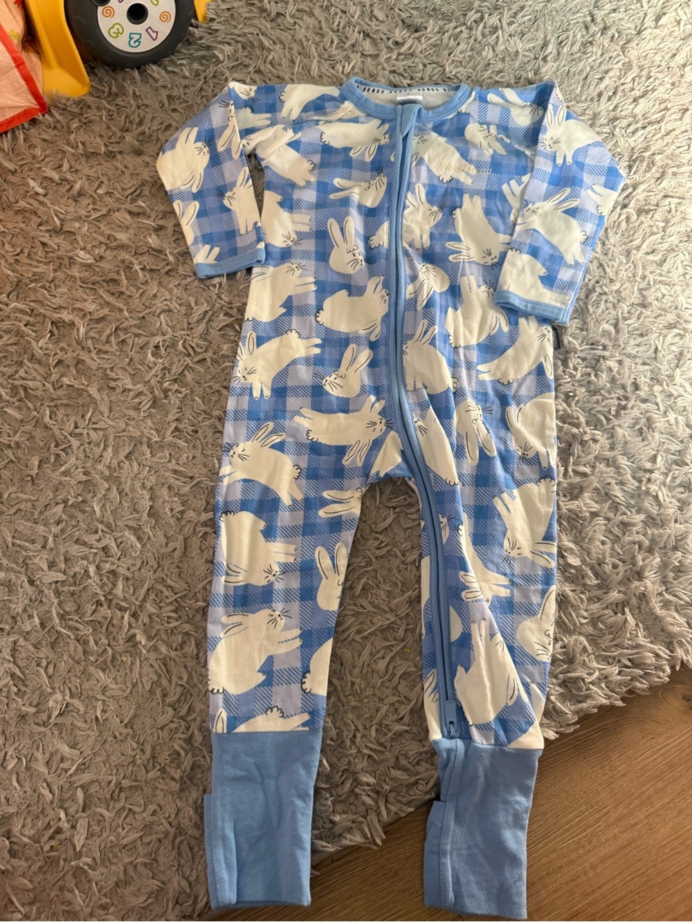 Bonds Blue and White Bunny Print Zip One-Piece